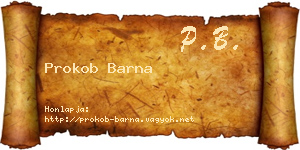 Prokob Barna névjegykártya